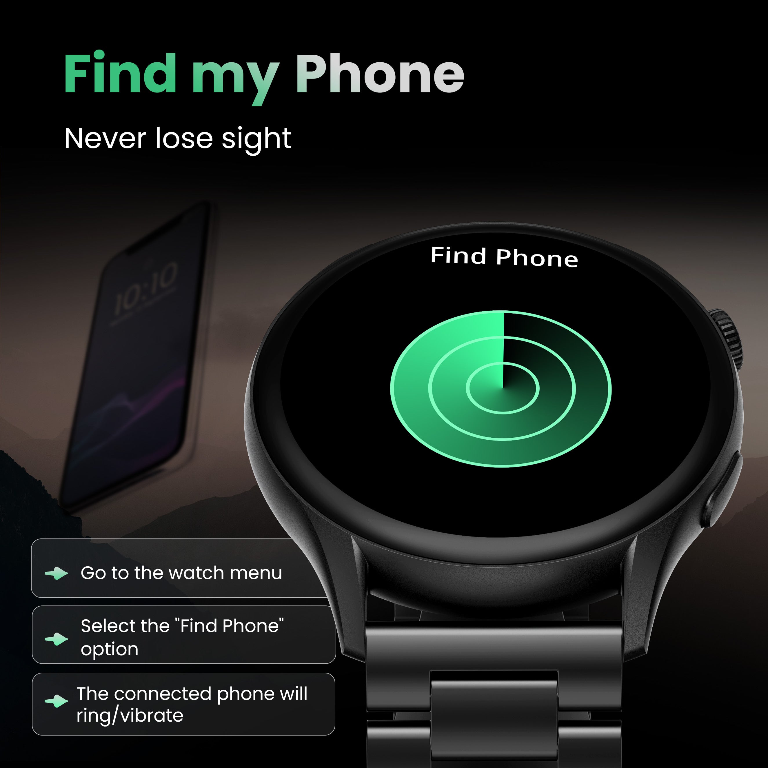 Smart watch with find my phone sale