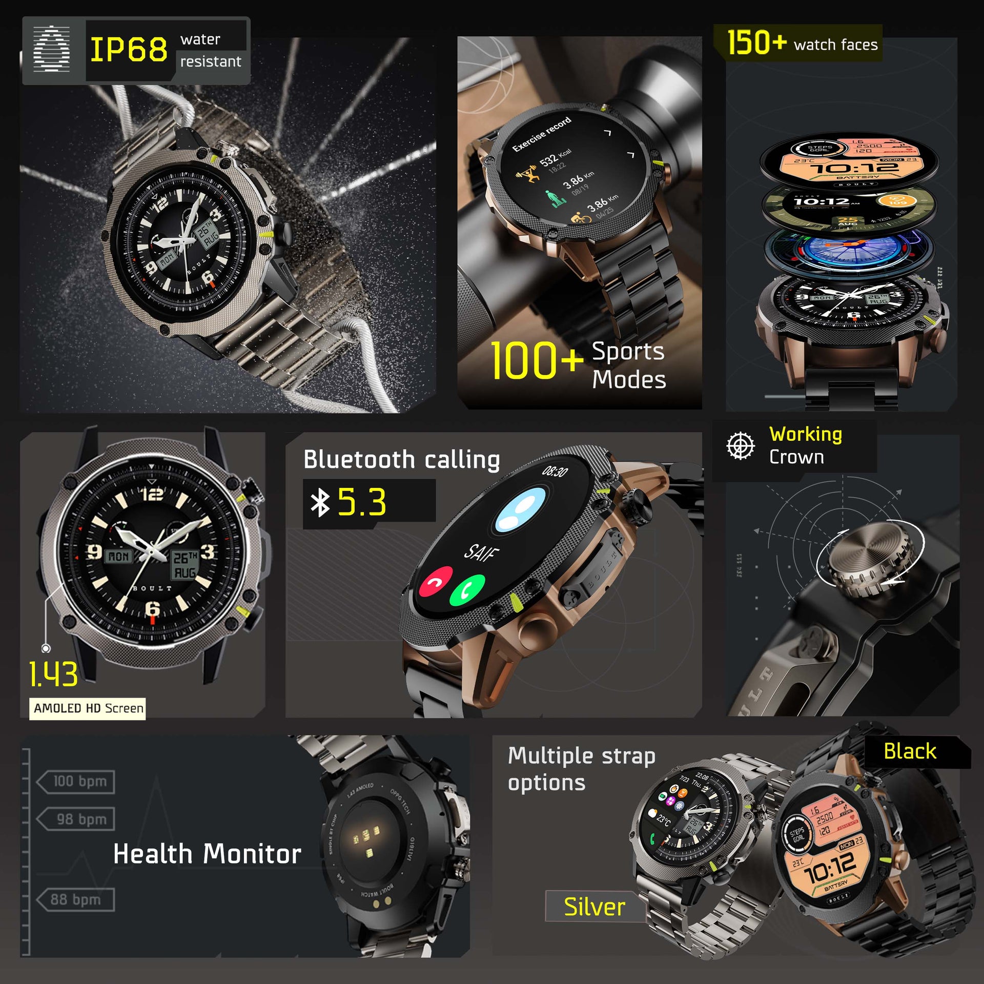 Jade Angel Men Thai 925 Sterling Silver Marcasite Luxury Wrist Watches  (Black) : Amazon.in: Fashion